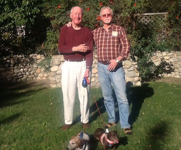 Peter Keady and Richard Emmett Keady with two dogs.